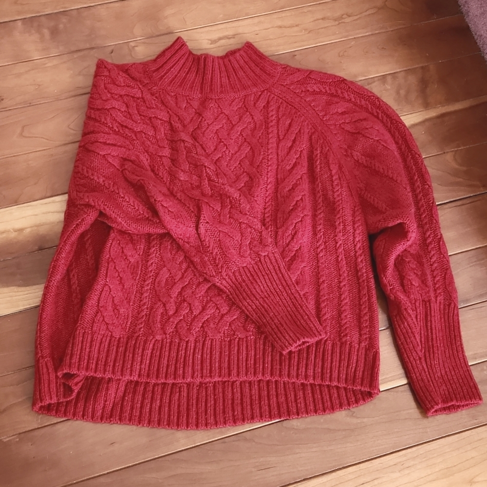 Gap red mock neck sweater